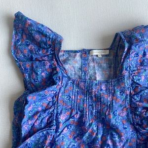 LoveShackFancy blue floral top